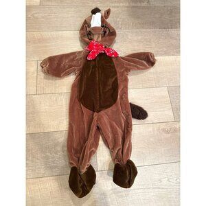 Adorable MiniWear Horse Costume 12M With Bandana Soft Brown Plush Hooded